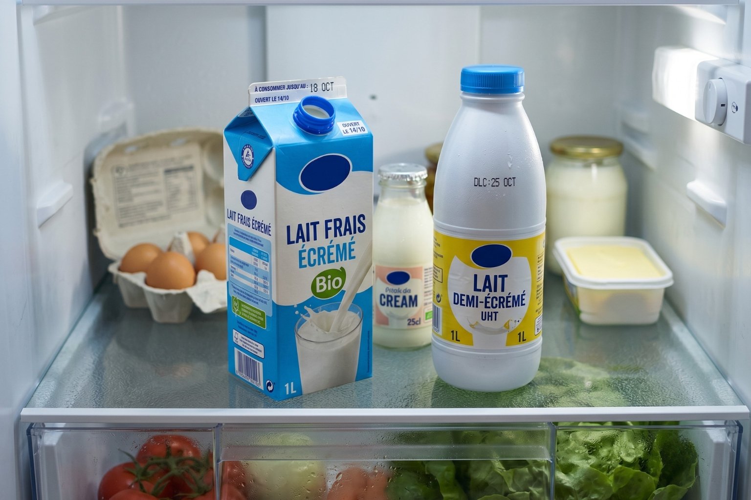 Combien de temps le lait se conserve au frigo